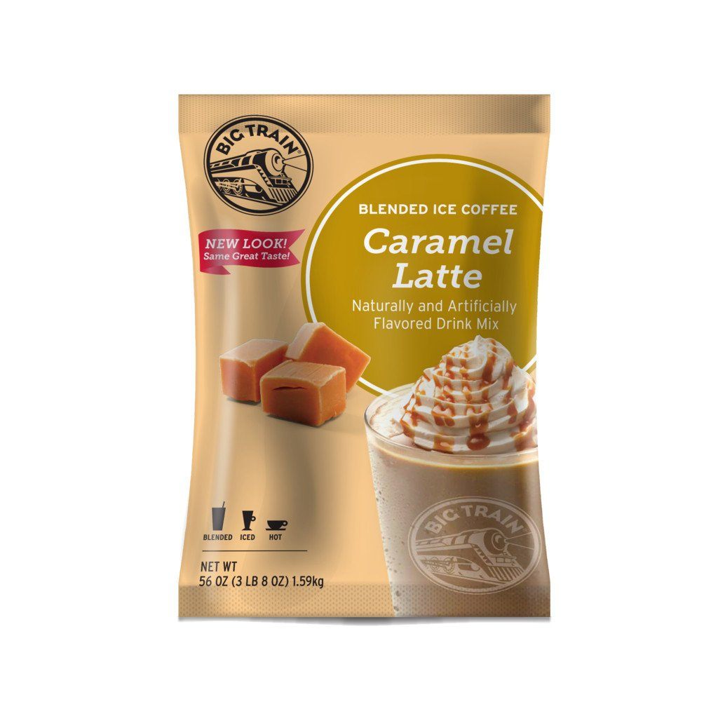 Big Train Blended Iced Coffee - Caramel Latte Beverage Mix Big Train Caramel Latte single 3.5 lb bag