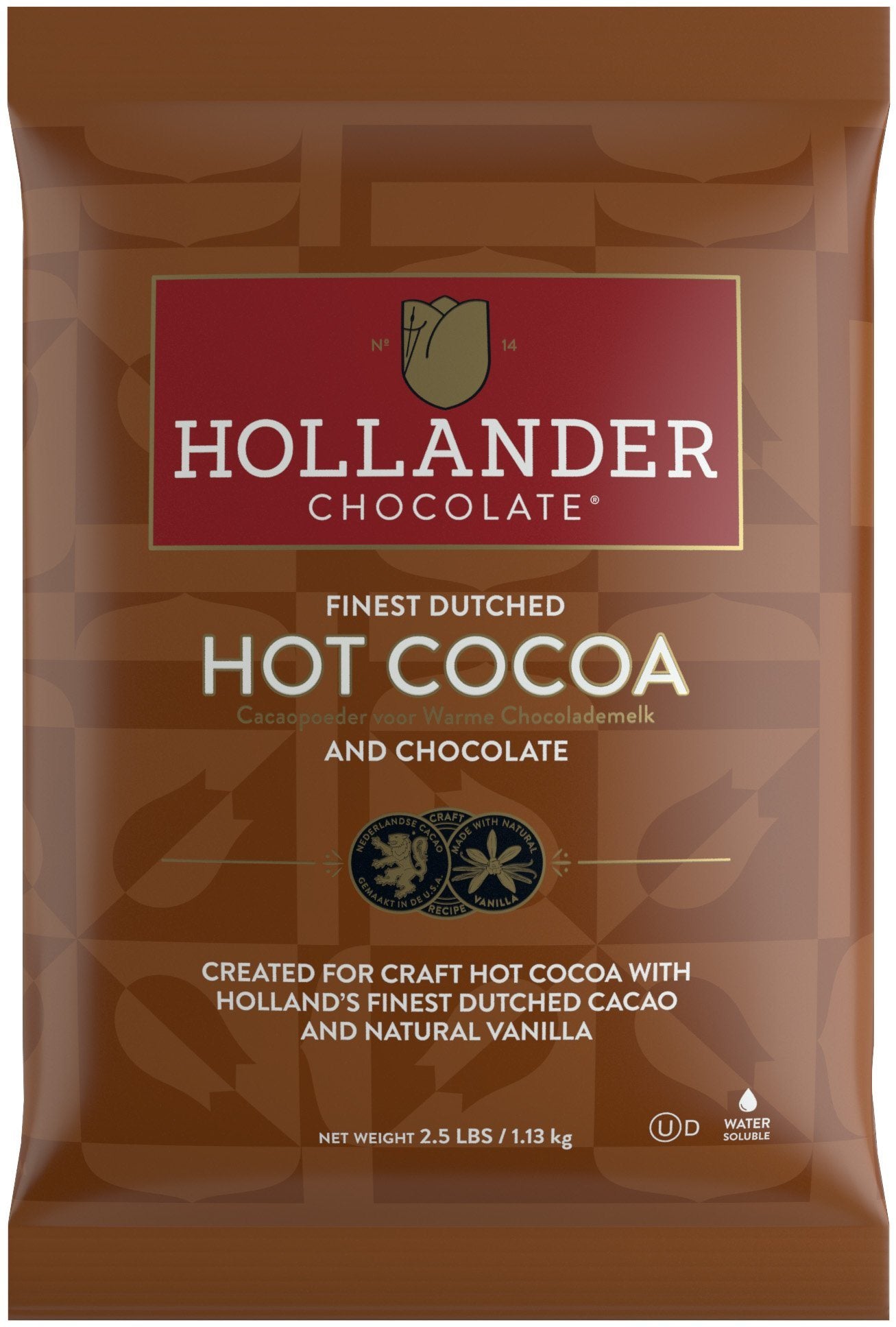Hollander Barista Chocolate Powder Collection Chocolate Powder Hollander Premium Dutched Hot Cocoa single 2.5 lb bag