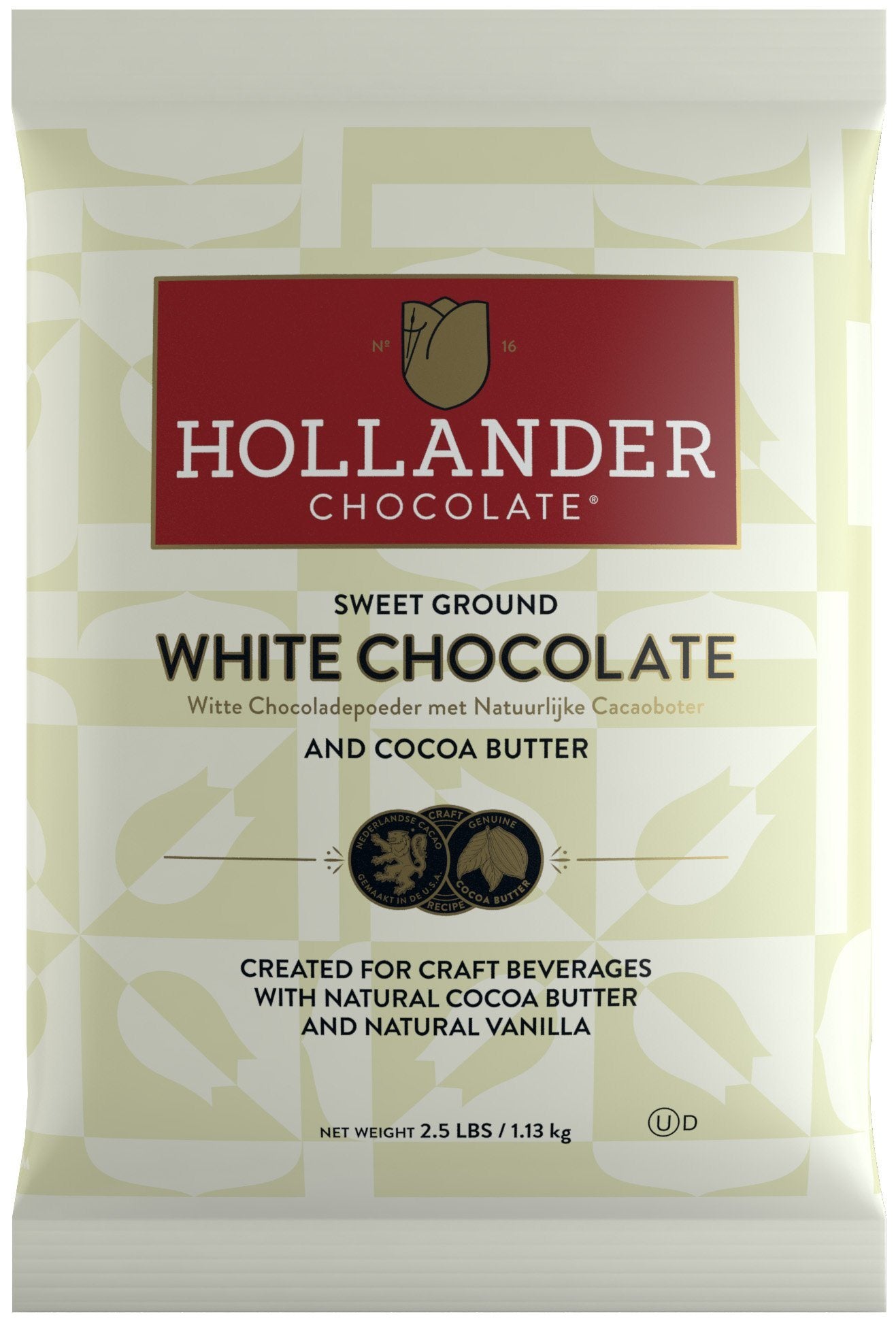 Hollander Barista Chocolate Powder Collection Chocolate Powder Hollander Sweet Ground White Chocolate single 2.5 lb bag