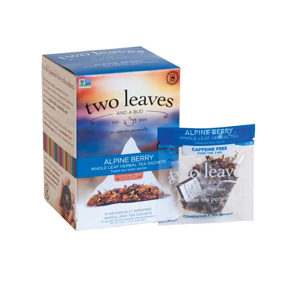 Two Leaves and a Bud Organic Tea - Alpine Berry Tea Two Leaves Alpine Berry single box of 15 bags