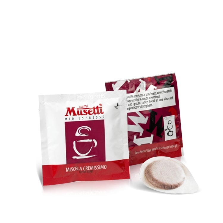Caffè Musetti Espresso Pods Coffee Musetti Pods - Cremissimo case of 150 single portion (7 g) pods