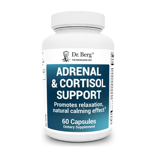 Dr. Berg Adrenal & Cortisol Capsules - Adrenal Supplement & Cortisol Manager - Mood, Focus, Relaxation and Stress Support - Adrenal Fatigue Supplements w/Ashwagandha Extracts - 60 Capsules Solo