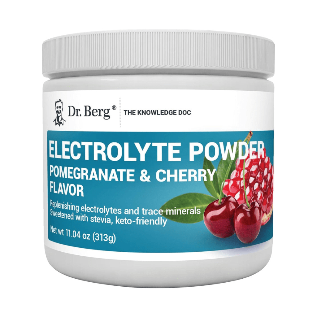 Dr. Berg Zero Sugar Hydration Keto Electrolyte Powder - Enhanced w/ 1,000mg of Potassium & Real Pink Himalayan Salt (NOT Table Salt) - Pomegranate and Cherry Hydration Drink Supplement - 50 Servings