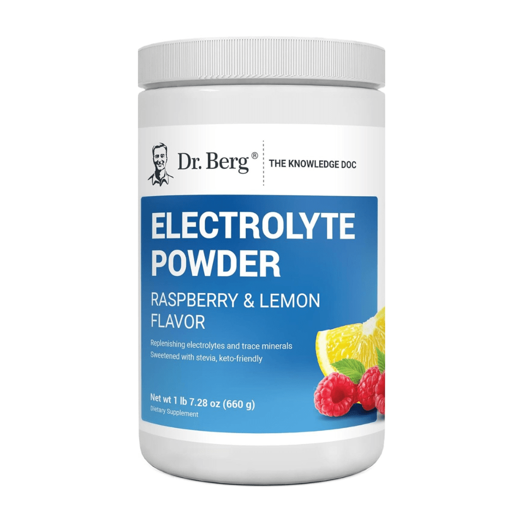 Dr. Berg Zero Sugar Hydration Keto Electrolyte Powder - Enhanced w/ 1,000mg of Potassium & Real Pink Himalayan Salt (NOT Table Salt) - Raspberry & Lemon Flavor Hydration Drink Supplement, 100 Servings