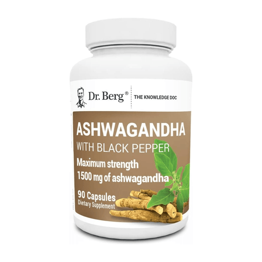 Dr. Berg Ashwagandha Capsules 1500mg - Includes Organic Ashwagandha Root with Black Pepper from Bioperine - Ashwagandha Supplements 90 Capsules