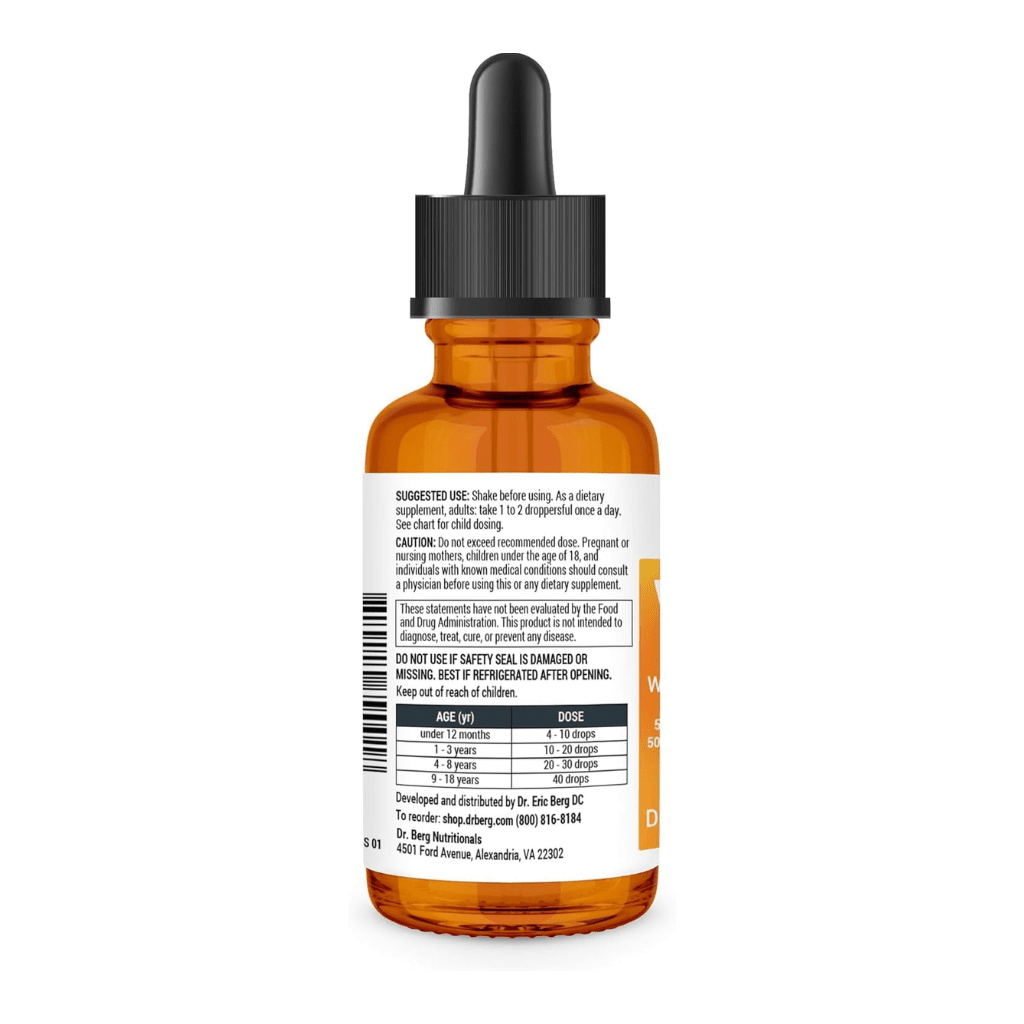 Dr. Berg Liquid Vitamin D3 & K2 Supplement - For Bone, Teeth, Mood & Immune Health - Vitamin D3 & K2 Drops for Adults - 1 fl oz