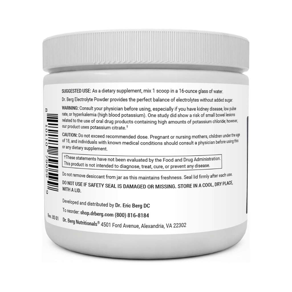 Dr. Berg Zero Sugar Hydration Keto Electrolyte Powder - Enhanced w/ 1,000mg of Potassium & Real Pink Himalayan Salt (NOT Table Salt) - Tangerine Flavor Hydration Drink Mix Supplement - 50 Servings