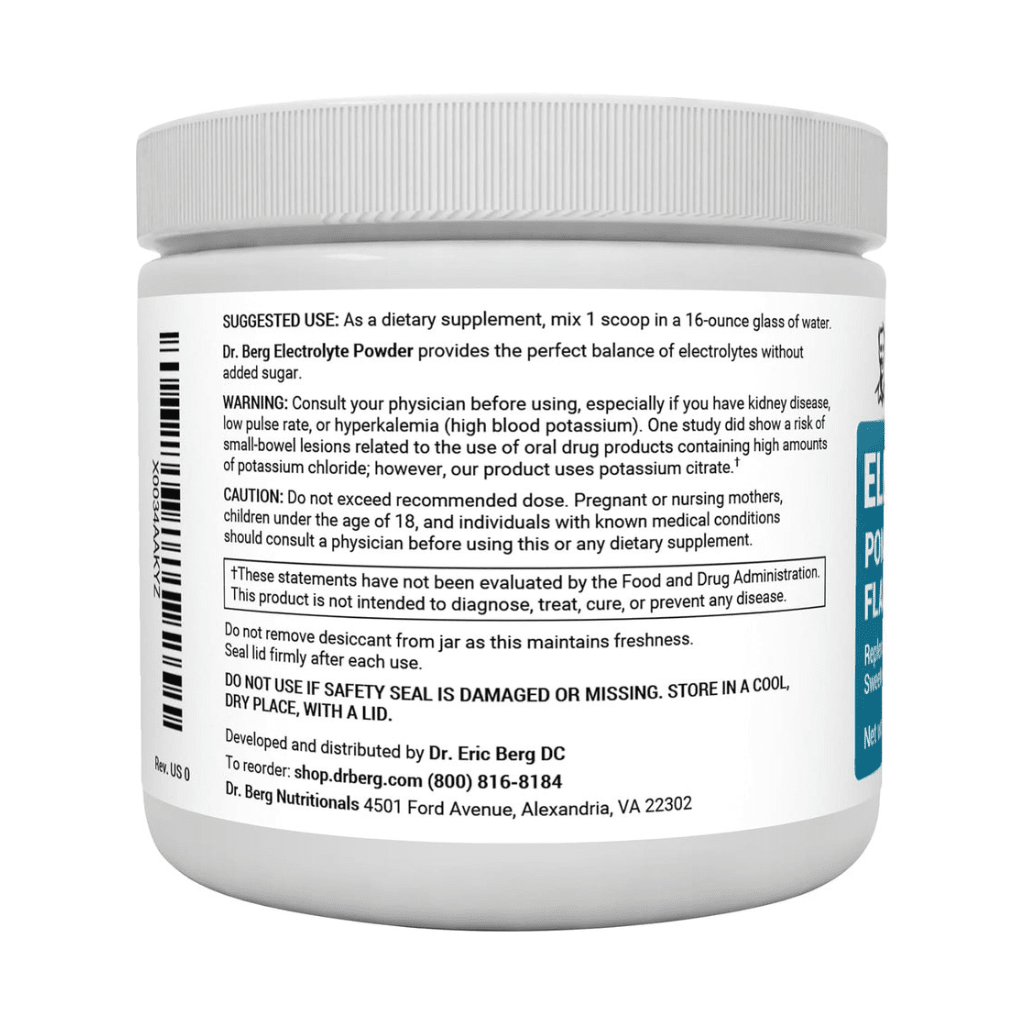 Dr. Berg Zero Sugar Hydration Keto Electrolyte Powder - Enhanced w/ 1,000mg of Potassium & Real Pink Himalayan Salt (NOT Table Salt) - Pomegranate and Cherry Hydration Drink Supplement - 50 Servings