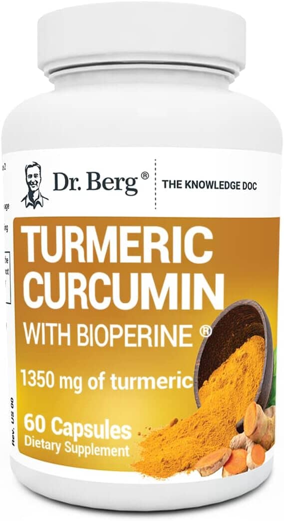 Dr. Berg (Only 2 Per Day) Turmeric Supplement with Black Pepper - 1350mg Turmeric Capsules with 95% Curcuminoids - Turmeric Curcumin with Bioperine - 60 Capsules