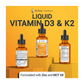 Dr. Berg Liquid Vitamin D3 & K2 Supplement - For Bone, Teeth, Mood & Immune Health - Vitamin D3 & K2 Drops for Adults - 1 fl oz