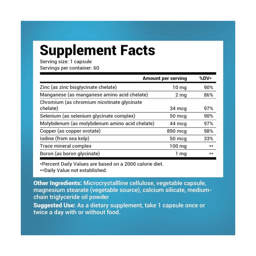 Dr. Berg Trace Minerals Enhanced Complex - Complete with 70+ Nutrient-Dense Health Minerals - Made w/Natural Ingredients - Dietary Supplements - 60 Capsules