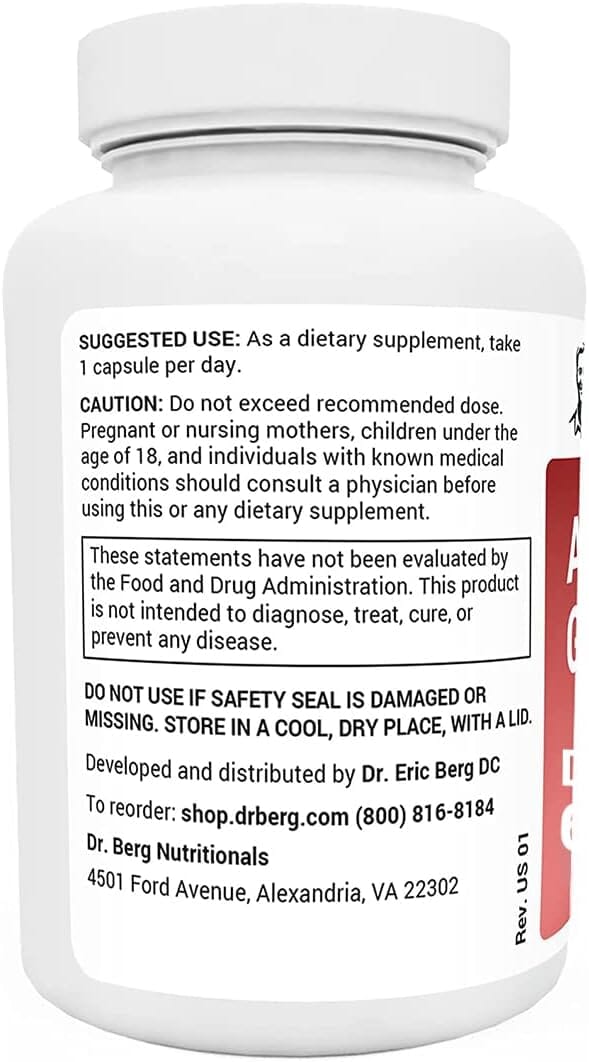 Dr. Berg's Adrenal Glandular - Cortisol Manager, More Energy, Focus, Stress and Immunity Support with Hormone Balance Formula - Adrenal Fatigue Supplements - 60 Capsules
