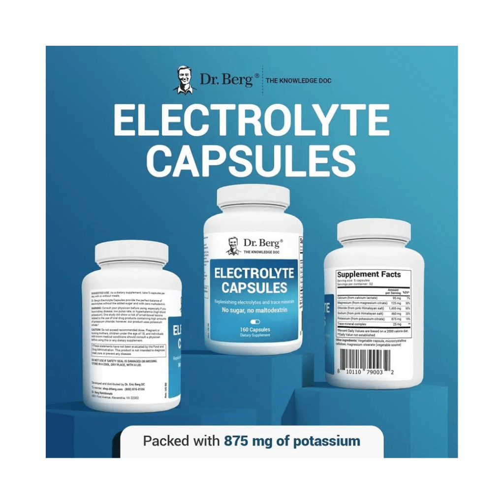 Dr. Berg Electrolyte Capsules - Electrolyte Supplements for Supporting Energy, Endurance, and Hydration - Salt Pills and Electrolyte Tablets - Sugar Free, No Maltodextrin, Keto Friendly - 160 Caps