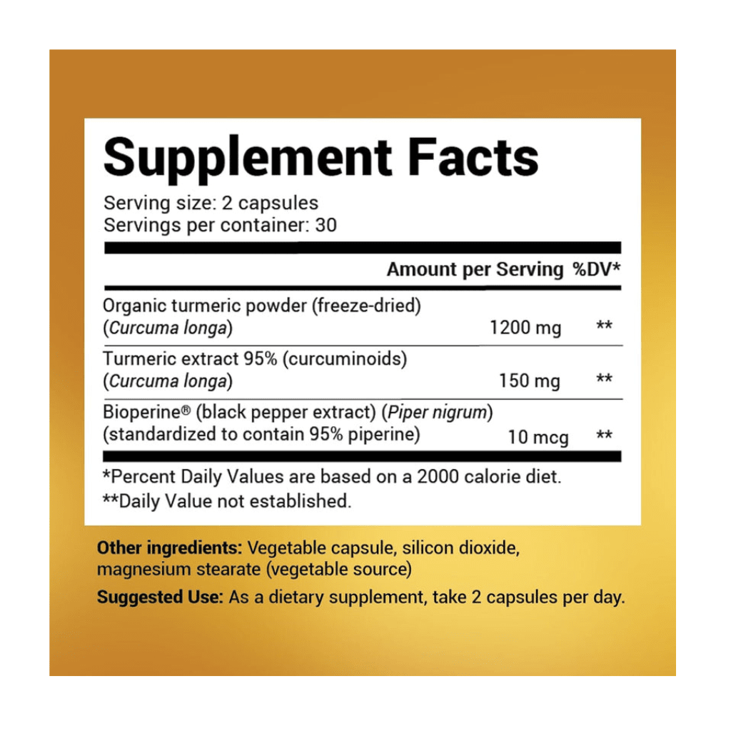 Dr. Berg (Only 2 Per Day) Turmeric Supplement with Black Pepper - 1350mg Turmeric Capsules with 95% Curcuminoids - Turmeric Curcumin with Bioperine - 60 Capsules