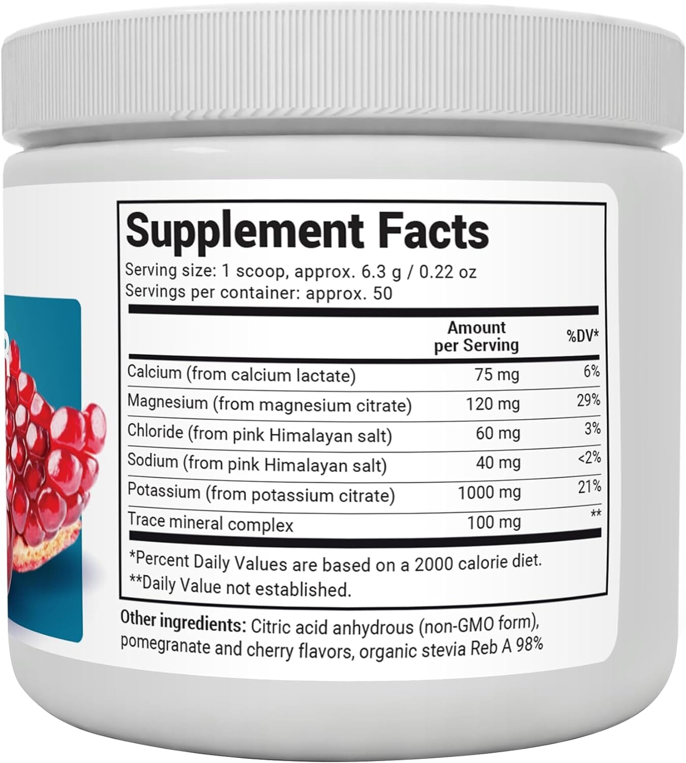 Dr. Berg Zero Sugar Hydration Keto Electrolyte Powder - Enhanced w/ 1,000mg of Potassium & Real Pink Himalayan Salt (NOT Table Salt) - Pomegranate and Cherry Hydration Drink Supplement - 50 Servings