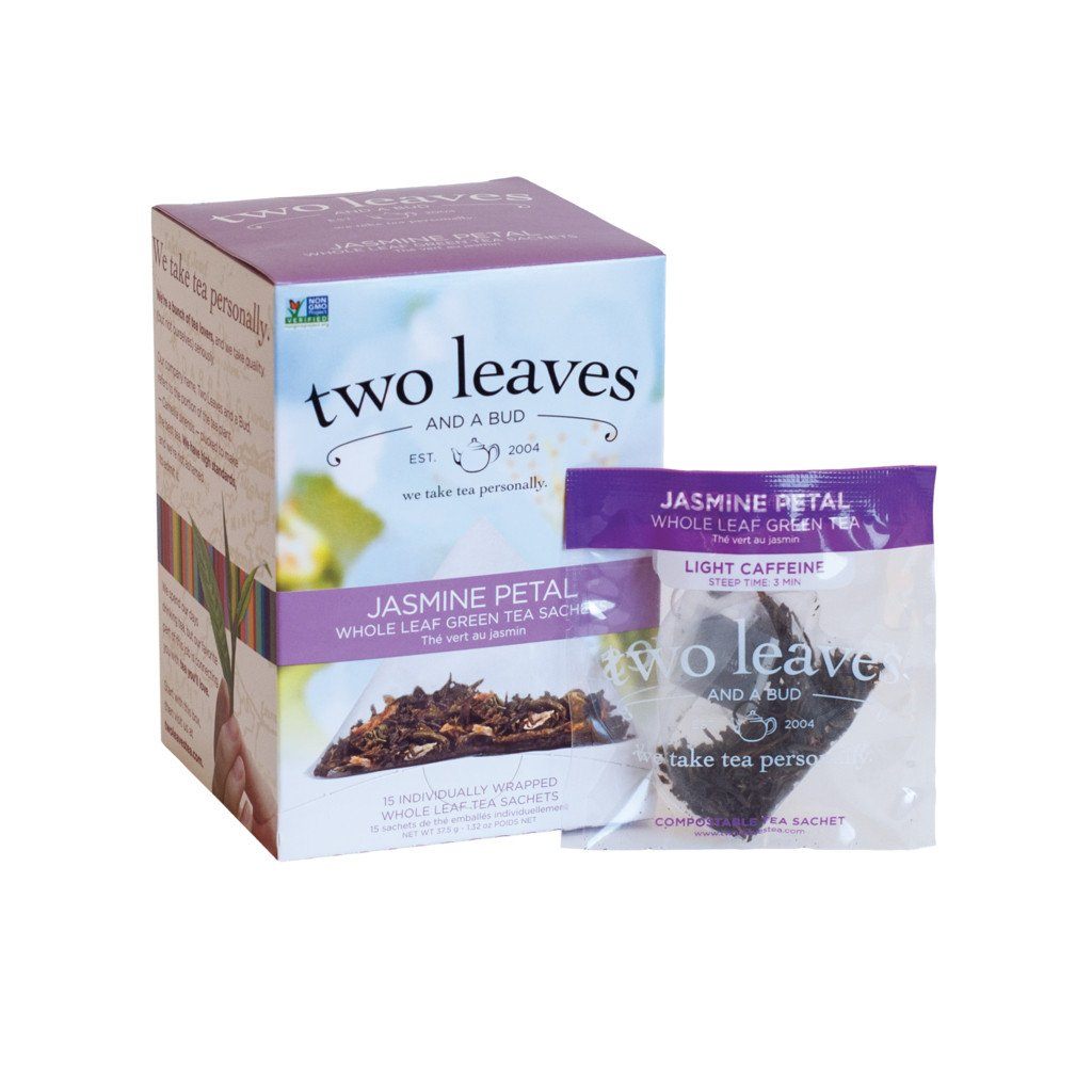 Two Leaves and a Bud Organic Tea - Jasmine Petal Tea Two Leaves Jasmine Petal single box of 15 bags 