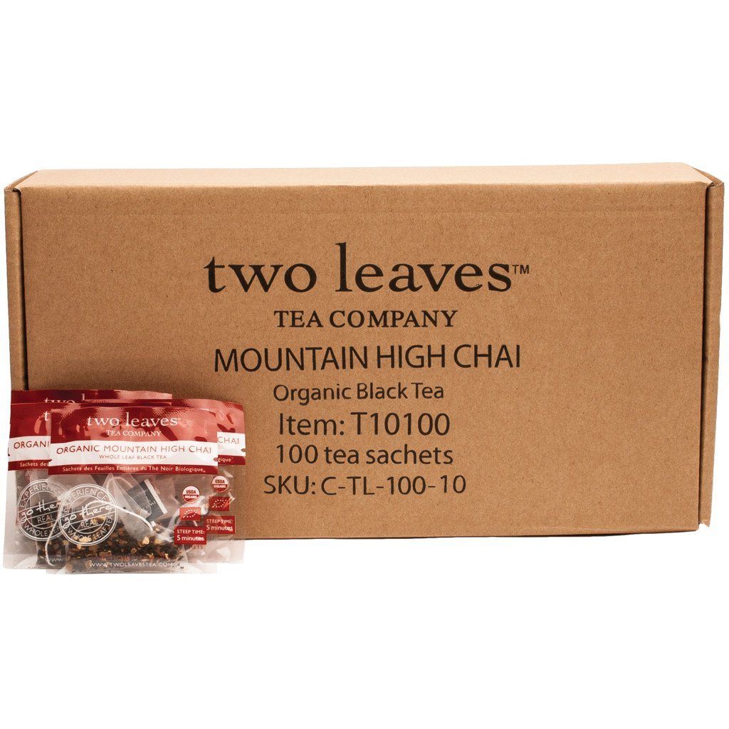 Two Leaves and a Bud Organic Tea - Mountain High Chai Tea Two Leaves Mountain High Chai (Organic) case of 100 bags 